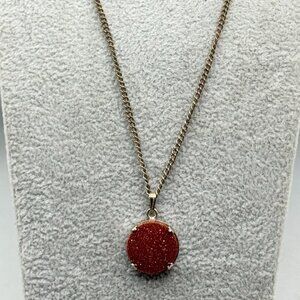 Vintage sandstone stone pendant necklace